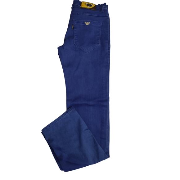 Armani Jeans Mens Sz Denim 31 Dark Wash Stretch Straight Leg Mid Rise Zip Fly - Picture 1 of 8